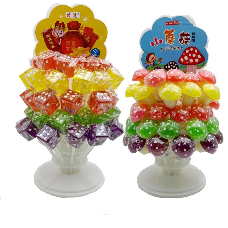 60 pieces of small mushroom dice lollipop square hard candy sweets and snacks lollipop