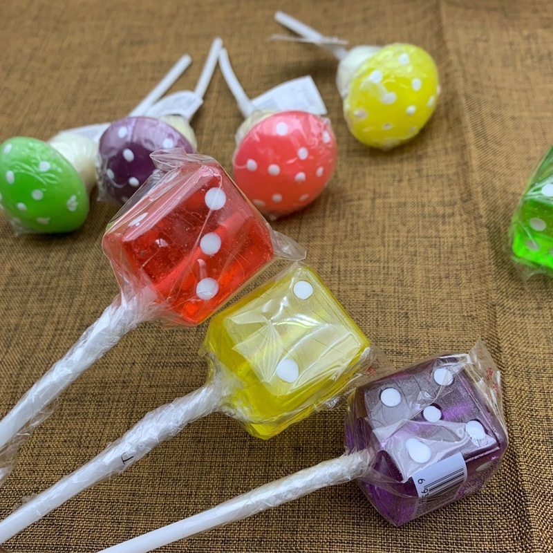 60 pieces of small mushroom dice lollipop square hard candy sweets and snacks lollipop