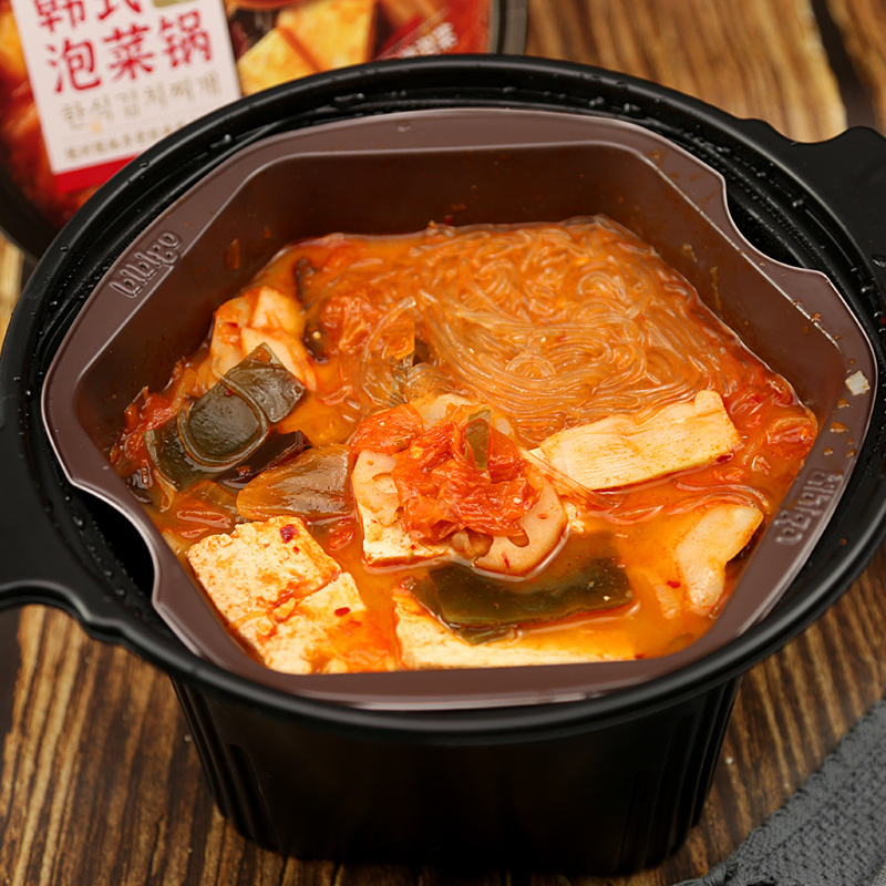 610g korean self-heating small hot pot kimchi rice cake troops self heating food self heating hot pot