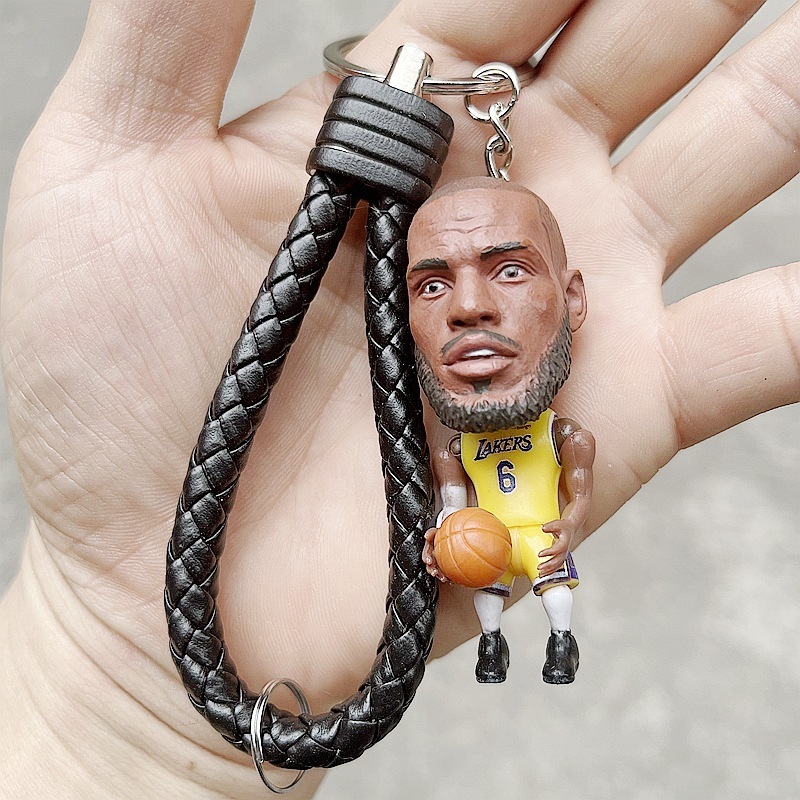 Hot Sale Doll Key Chain James Curry Durant Harden Owen Star 3D Basketball Stars basketball Keychain