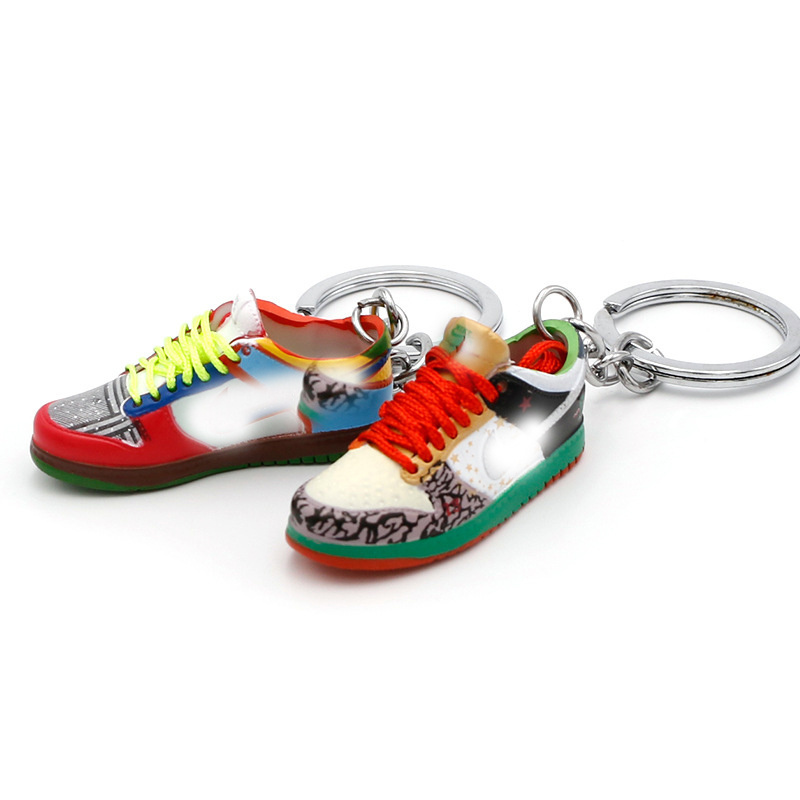 Wholesale 3D Mini Sneakers A J  sb d u c k ow shoe Keychain Model cute keychains with box key chain