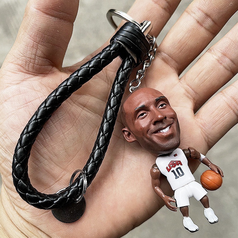 Hot Sale Doll Key Chain James Curry Durant Harden Owen Star 3D Basketball Stars basketball Keychain