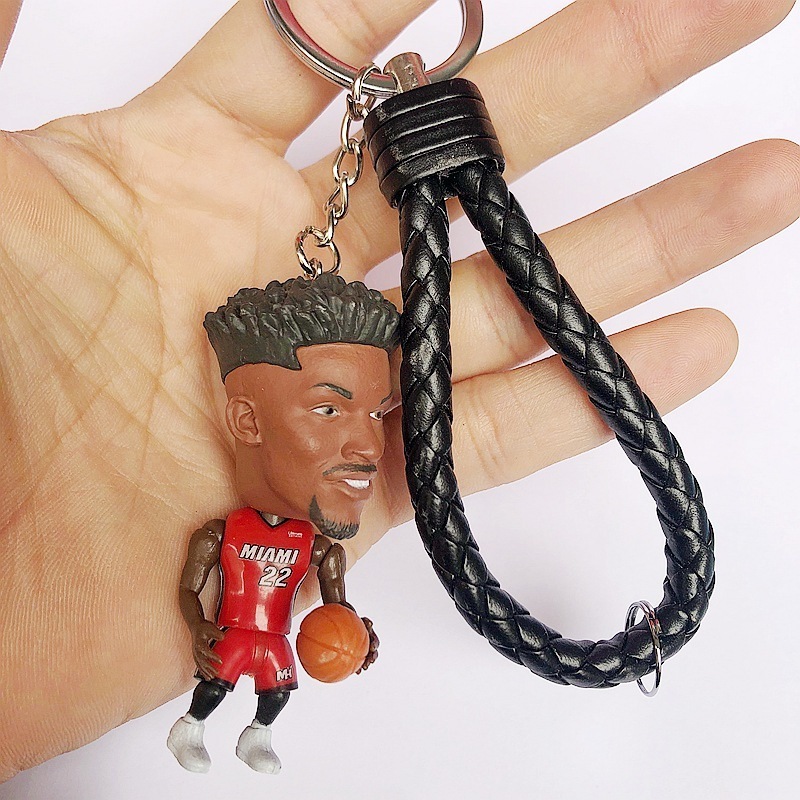 Hot Sale Doll Key Chain James Curry Durant Harden Owen Star 3D Basketball Stars basketball Keychain