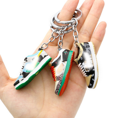 Wholesale 3D Mini Sneakers A J  sb d u c k ow shoe Keychain Model cute keychains with box key chain