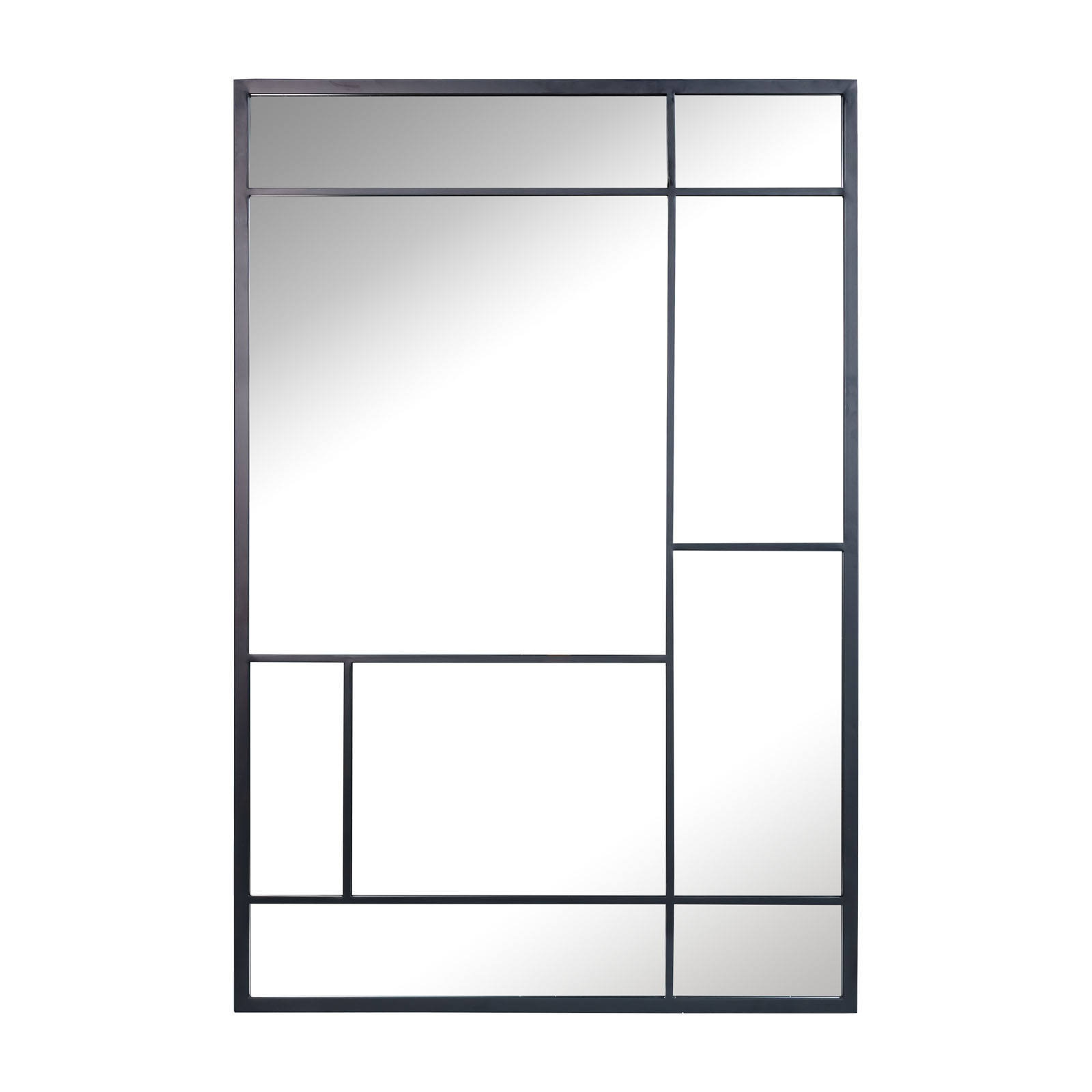 Luxury Full Mirror Decorative Rectangle Wall Black Metal Frame Mirror bathroom Mirror