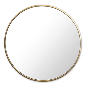 Round hanging gold bronze large wall mounted metal frame mirror decorative for living room or bathroom