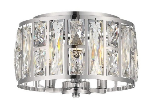 E12 Luxury Crystal Chandelier Flush Mount LED Ceiling Light for Bedroom Hallway Bar Kitchen Bathroom Pendant Lamps