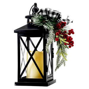 New Design Vintage Waterproof Battery Powered LED Candle Lantern For Christmas Decorative Outdoor Garden Hanging Christmas Lamp