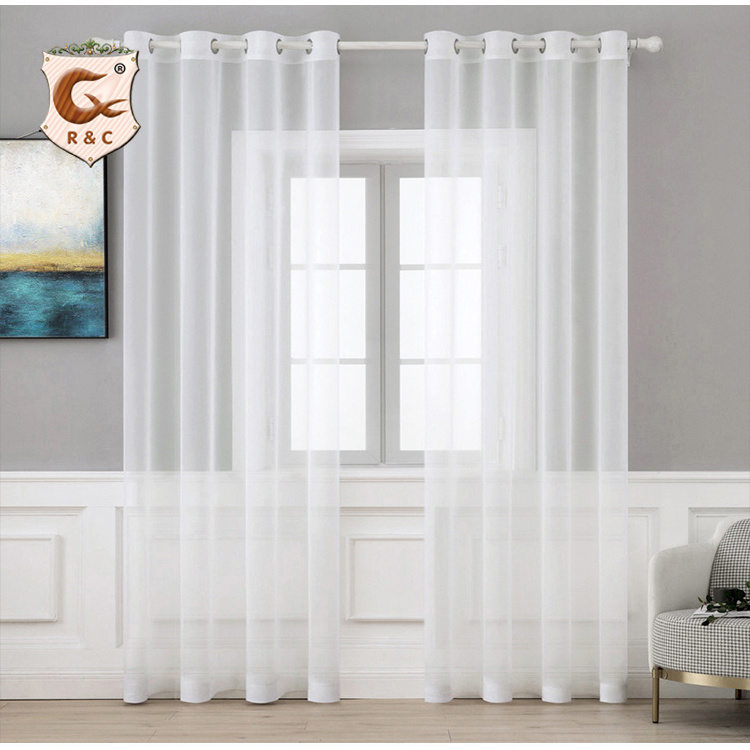 Manufacture Good Quality Romantic European Style White Sheer Curtain For The Living Room