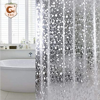 Wholesale Anti-Microbial Peva Shower Curtain Liner Clear Waterproof 3d Transparent Digital Printing Shower Curtains For Bathroom