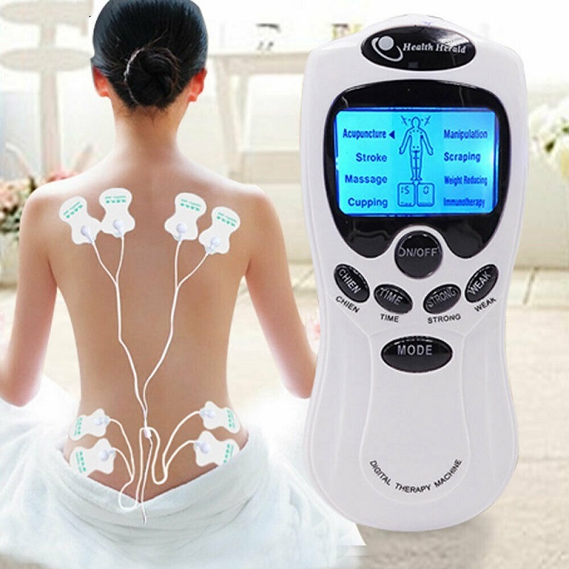 Electric herald Tens Acupuncture Body Mucle Massager Digital Therapy Machine 8 Pads For Back Neck Foot Leg health Care