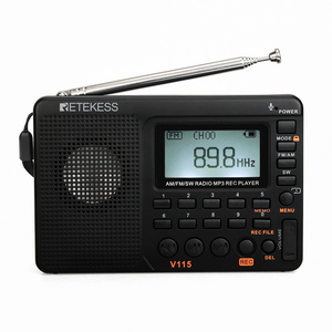 radio all band radio FM AM Sw MP3 recorder Rechargeable Digital 3.5 mm AUX input LCD backlight