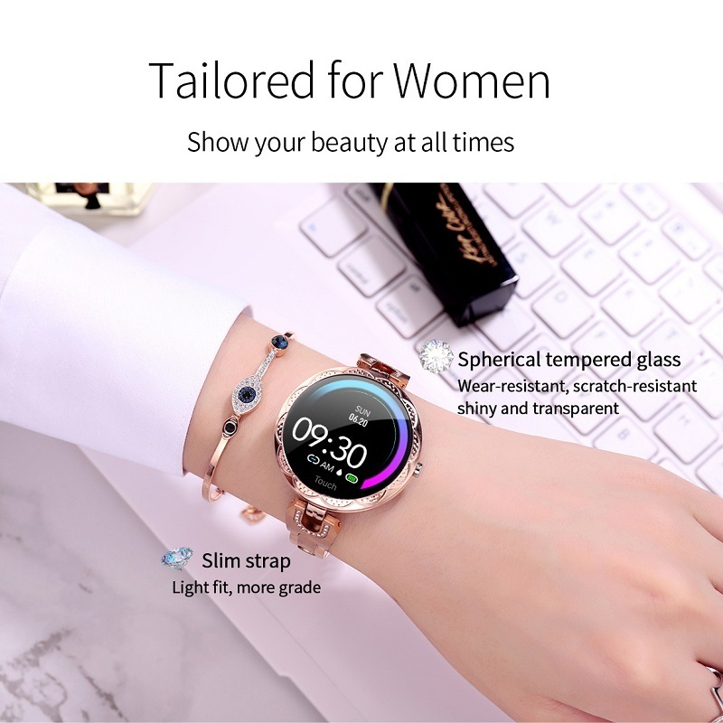 AK15 Ladies Fashion Smart Bracelet Heart Rate Blood Pressure Sleep Monitoring Menstrual Cycle Intelligent Reminder Waterproof