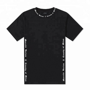 SanDian 190G Men's Black 95 Cotton 5 Spandex T shirt O Neck Side Screen Printing T Shirt Men Graphic T shirts