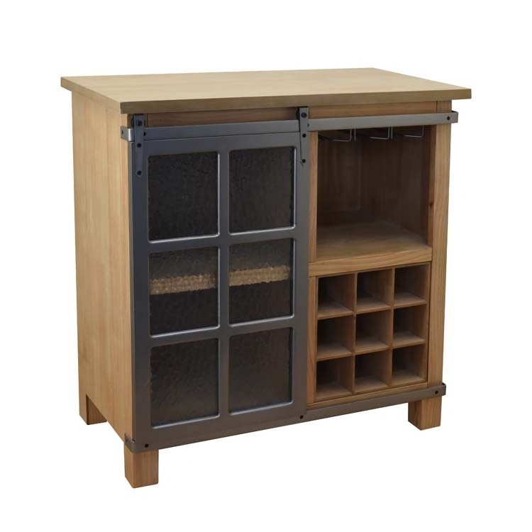 New Design Modern Black Sideboard Nordic Style Natural Display Wooden And Iron Living Room Storage Cabinet