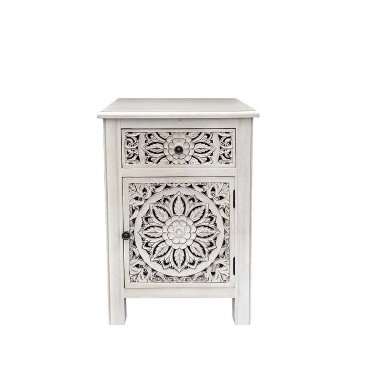 Multifunctional Use Narrow Show Cabinet With Shelves Decorative Patterned Display Wooden Cabinet Storage For Living Room