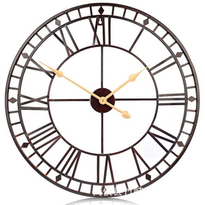 Great Gifts Oversized Centurian Roman Numeral Style Iron Art Corner Wall Clock