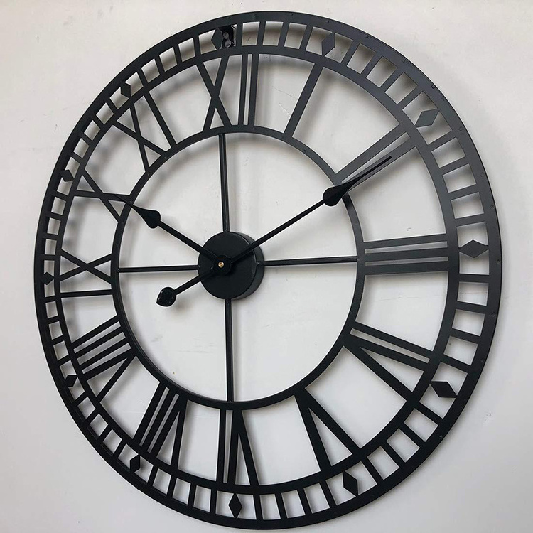 Great Gifts Oversized Centurian Roman Numeral Style Iron Art Corner Wall Clock