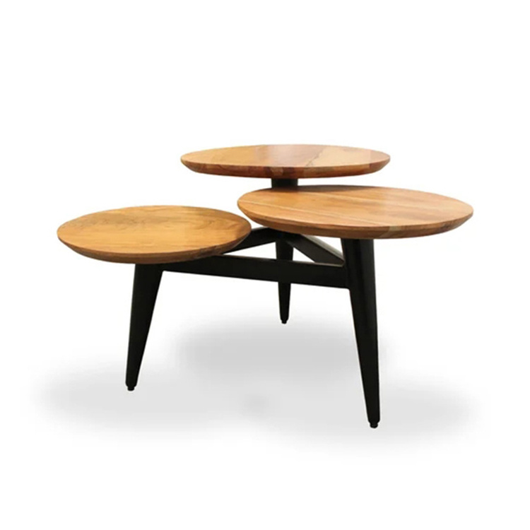 Living Room Unique Small Tea Table Professional Packaging Coffee Table With Wooden Legs And Glass Top