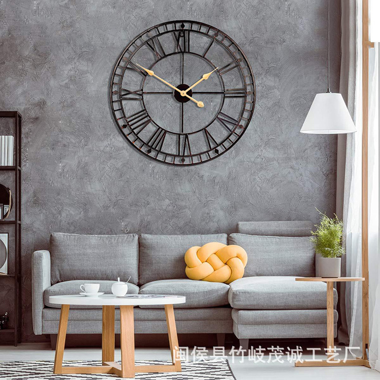 Great Gifts Oversized Centurian Roman Numeral Style Iron Art Corner Wall Clock