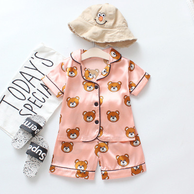 Short Sleeve Child Blouse Tops Shorts Sleepwear Pajamas Kids Clothes Baby Pajama Sets Boys Girls Cartoon Deer Print Outfits Set