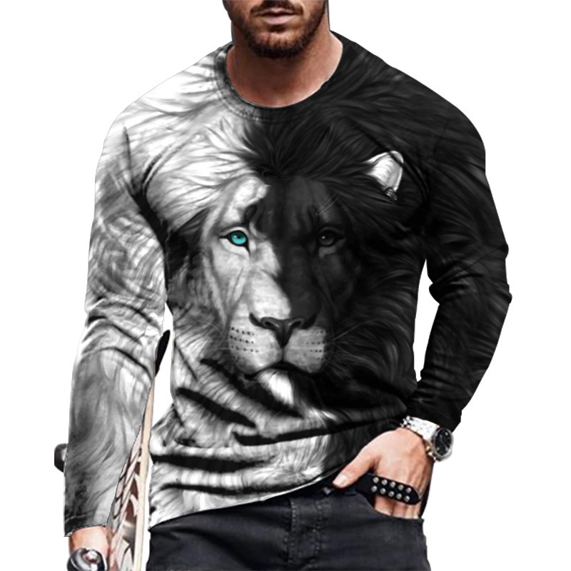 Wholesale autumn new loose round neck youth bottoming shirt men's T-shirt