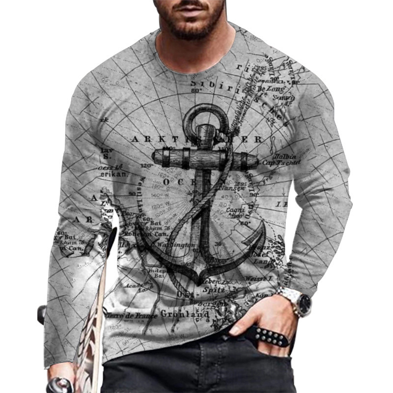 Wholesale autumn new loose round neck youth bottoming shirt men's T-shirt