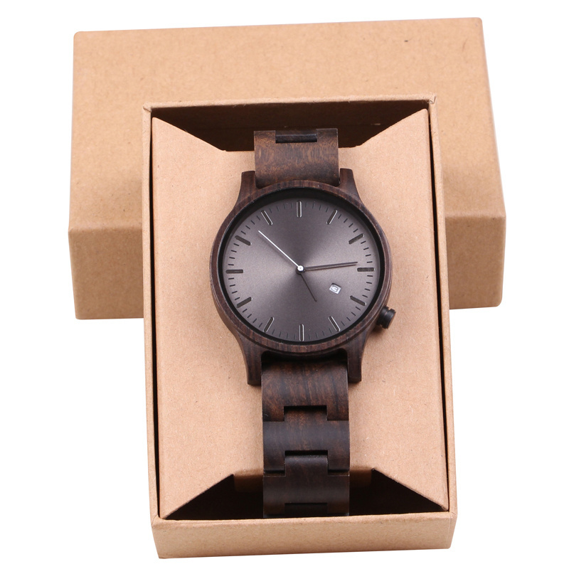 SOPEWOD quality luxury factory watch wholesale waterproof watches with Japan movement handcrafted mens black wooden watch