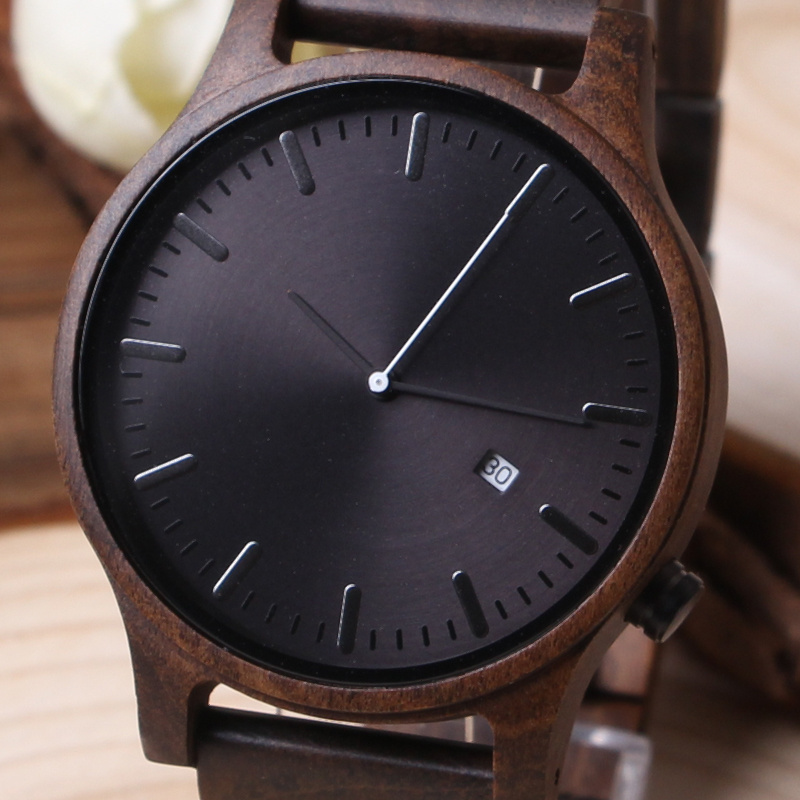 SOPEWOD quality luxury factory watch wholesale waterproof watches with Japan movement handcrafted mens black wooden watch