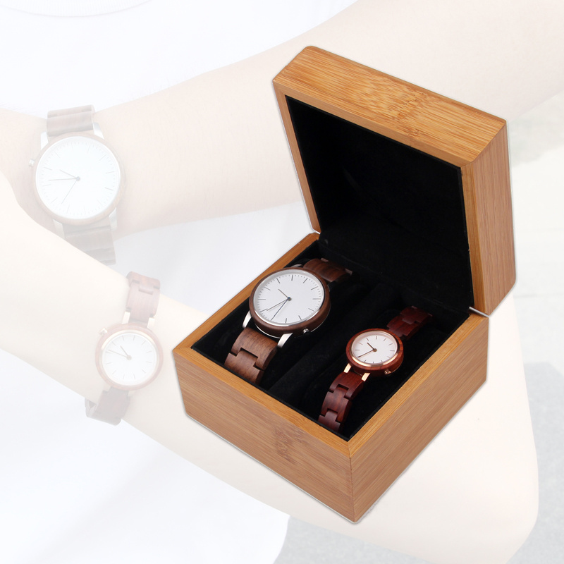 SOPEWOD Luxury Waterproof Sapphire Glass Stainless Steel Wooden Couple Watches for Men and Women