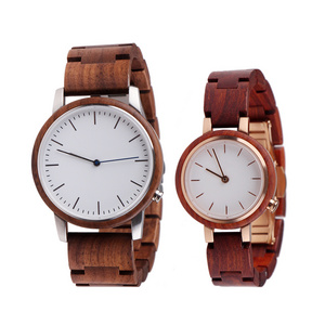 SOPEWOD Luxury Waterproof Sapphire Glass Stainless Steel Wooden Couple Watches for Men and Women