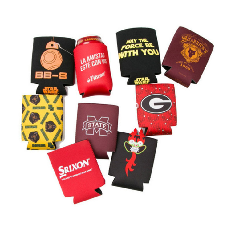 Personalized Custom Logo Sublimation Blank Beer Can Coozies Screen Printing  12Oz Insulated Neoprene Foam Collapsible Koozy