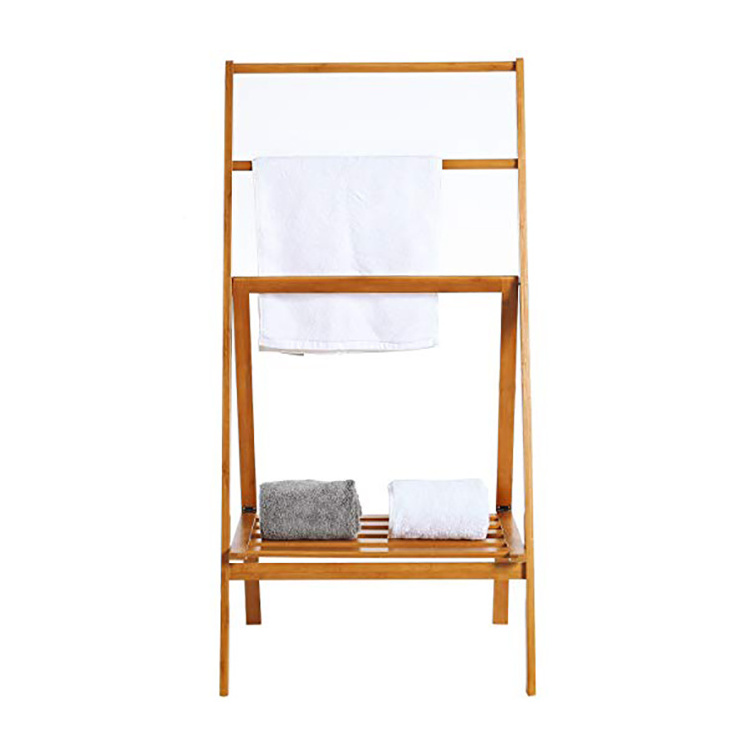 4 Tier Bamboo Wooden Bathroom Shower Bath Towel Holder Rack wood towel holder bathroom bamboo towel rack