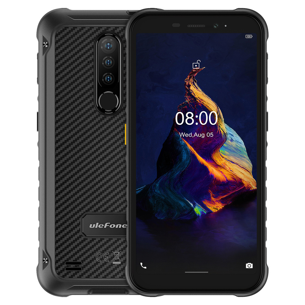 Ulefone Armor X8 IP69K Waterproof MediaTek Helio A25 with GPS Ulephone Android 10 Smartphone NFC Rugged Cell Mobile Phone