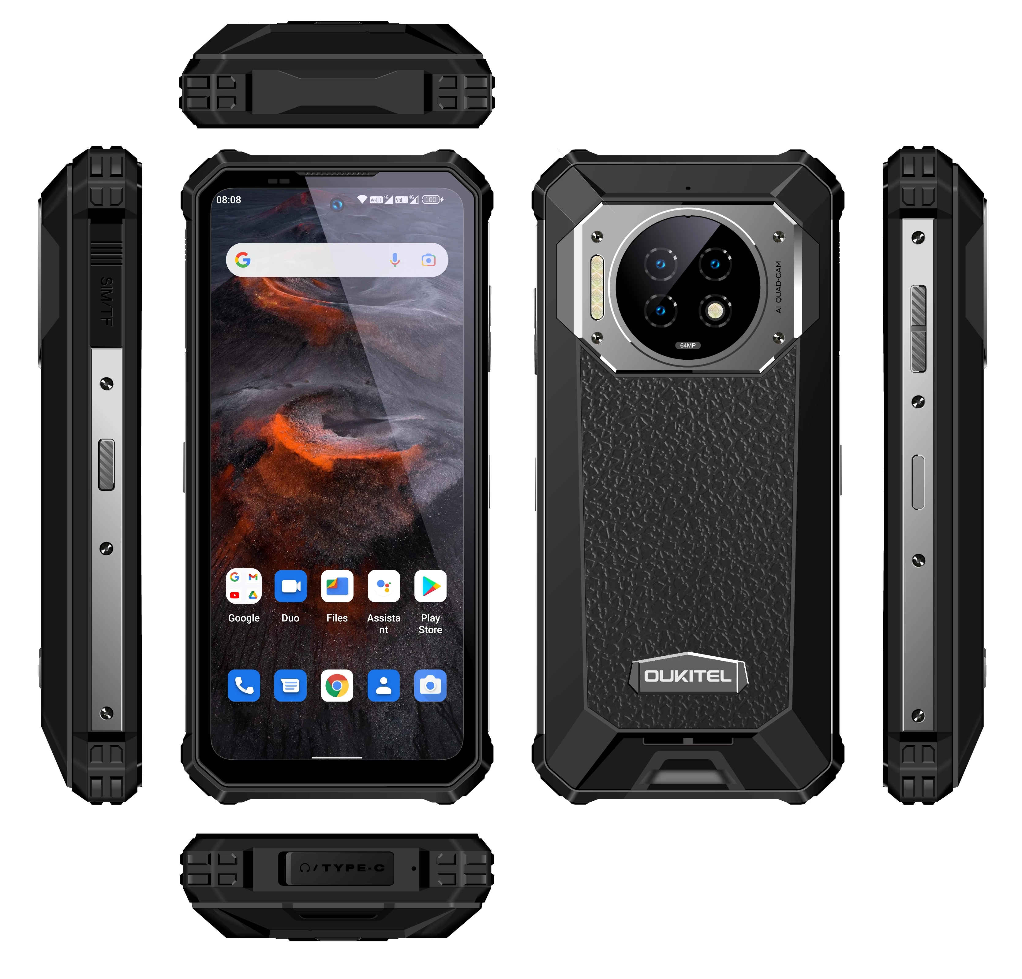 Oukitel Phones WP19 Rugged Smartphone 6.78 Inch FHD 8GB RAM 256GB ROM 21000mAh Night Vision Camera Android 12 Mobile Phones