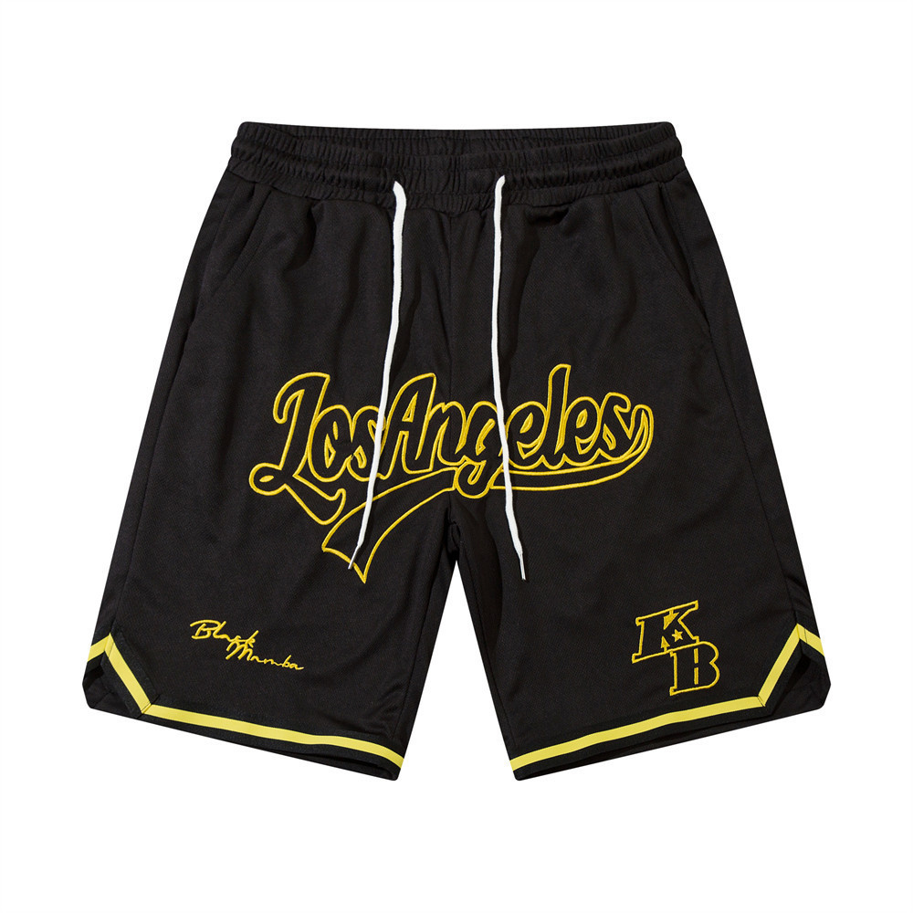 Classic print blank shiny Breathable mid-section above knee custom embroidered men's basketball shorts with pocket