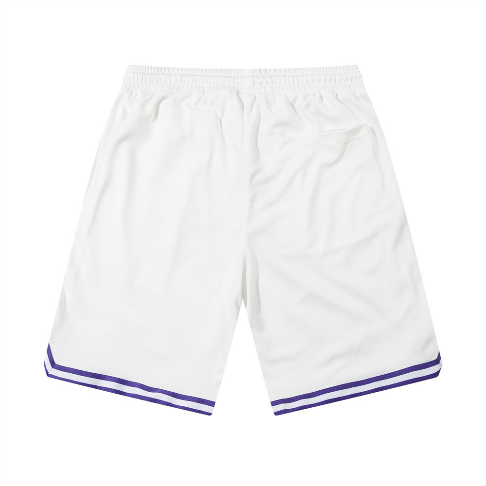 Classic print blank shiny Breathable mid-section above knee custom embroidered men's basketball shorts with pocket