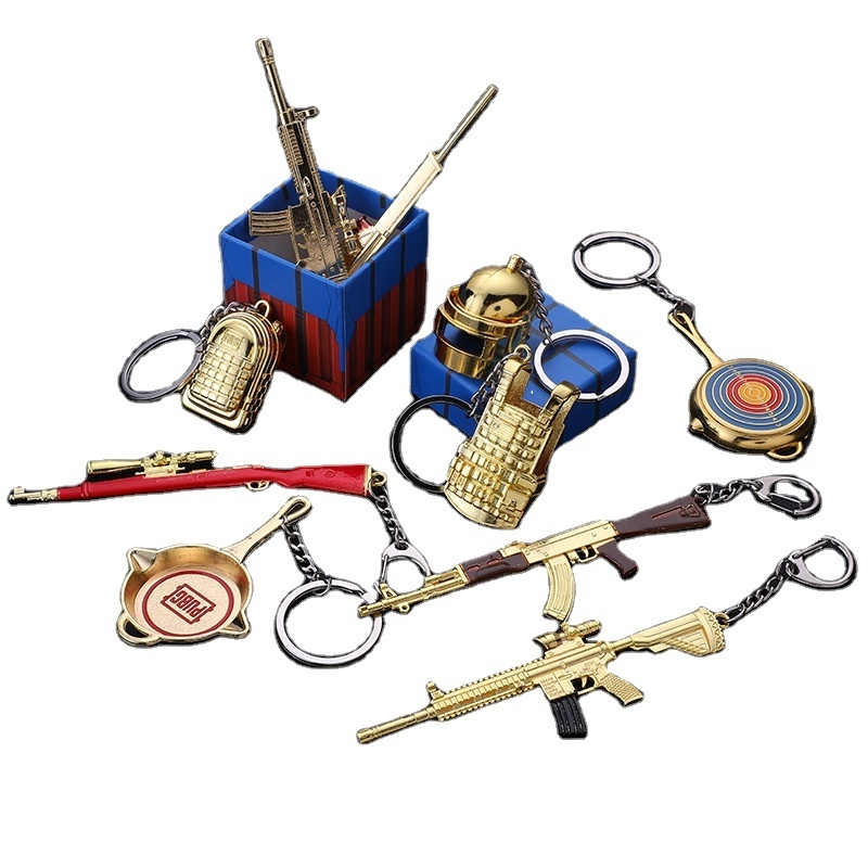 Wholesale popular games around cool pendant 3D mini weapon model key chain