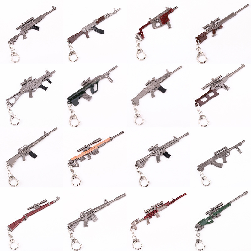 Wholesale popular games around cool pendant 3D mini weapon model key chain