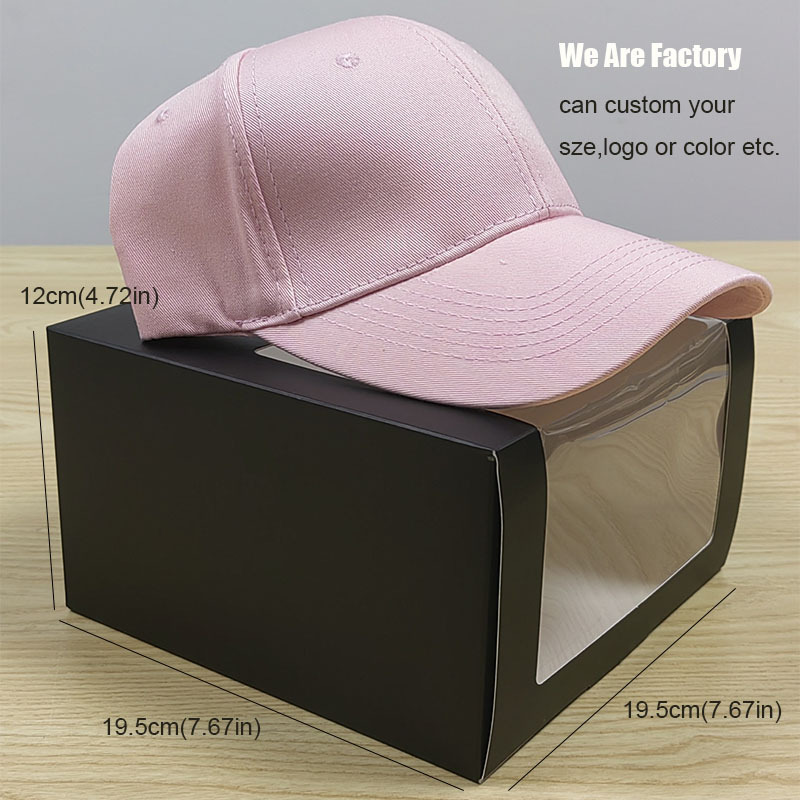 Wholesale Custom Logo Gift Toy Hat Packaging Paper Box Baseball Cap Box with Clear Window