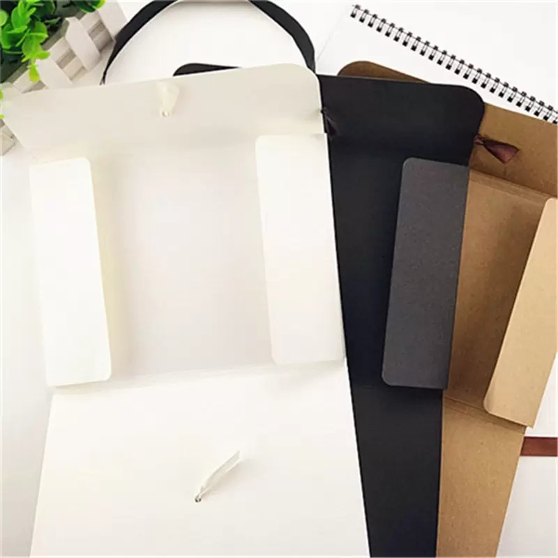 White Brown Bow Envelope Kraft Paper Pocket Bag Kerchief Handkerchief Silk Scarf Packing Boxes Envelope Box