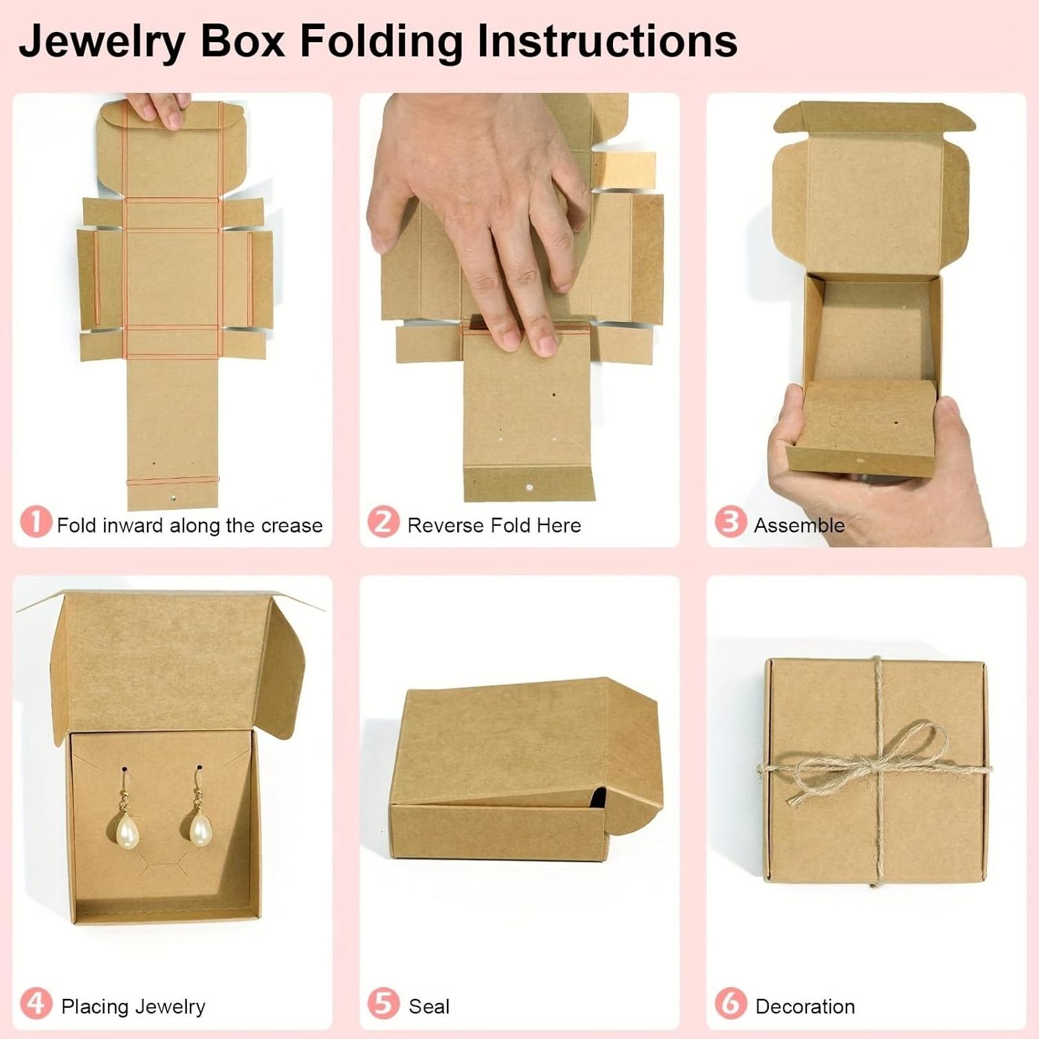 small Kraft Paper Jewelry Gifts Wrapping Box  Multi-purpose Accessories Packaging gift boxes for Handmade Earrings Necklaces