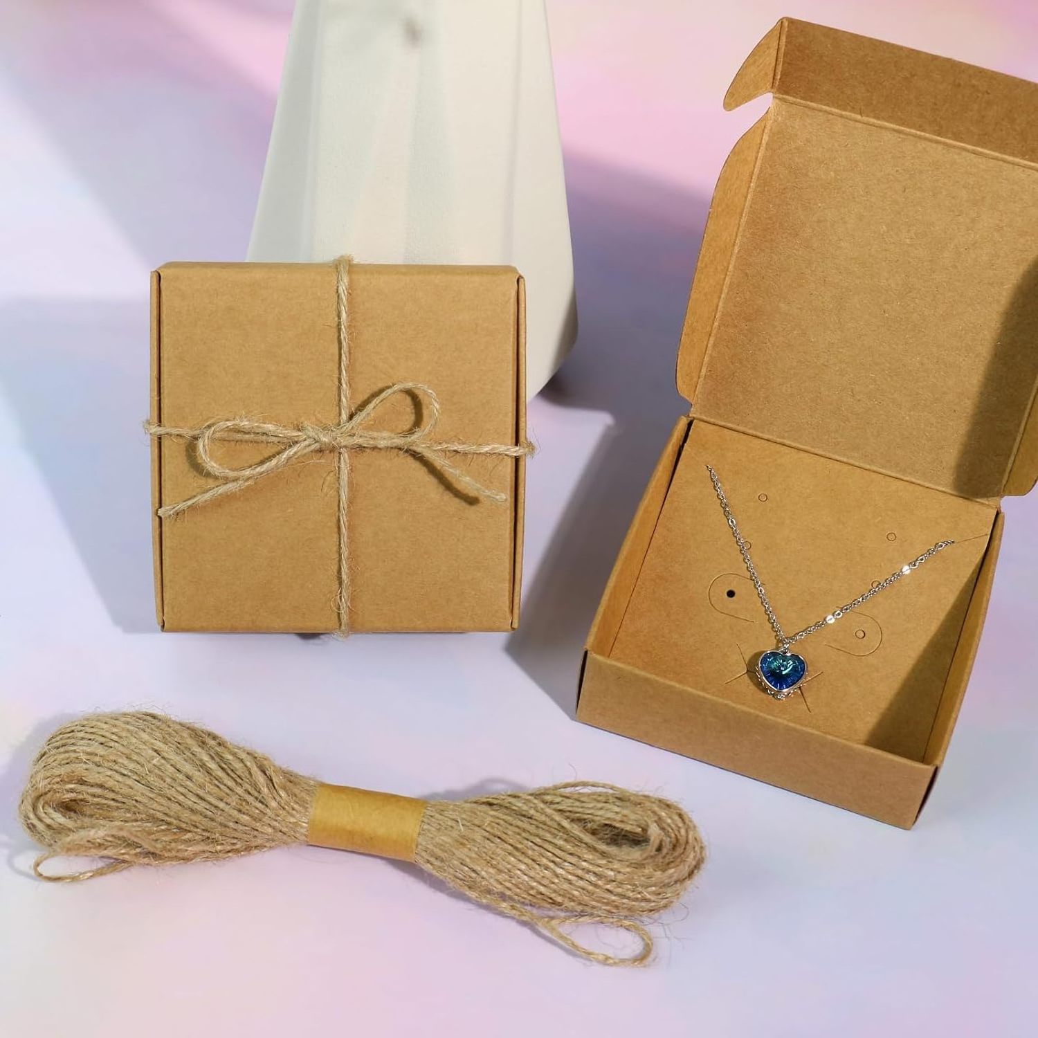 small Kraft Paper Jewelry Gifts Wrapping Box  Multi-purpose Accessories Packaging gift boxes for Handmade Earrings Necklaces