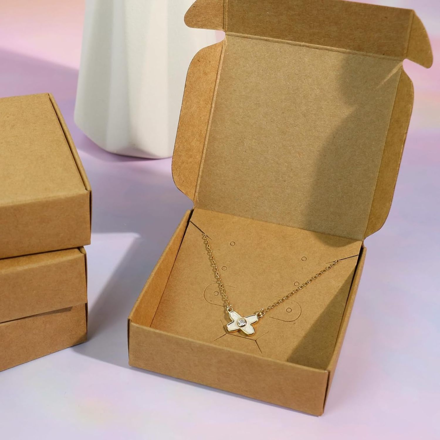 small Kraft Paper Jewelry Gifts Wrapping Box  Multi-purpose Accessories Packaging gift boxes for Handmade Earrings Necklaces