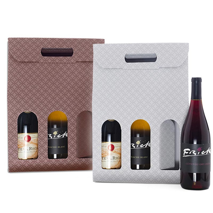 Custom Red Wine Glass Box 3 Bottle Packaging Gift Beer Carton Luxury Shipping Paper Cardboard Wine Boxes