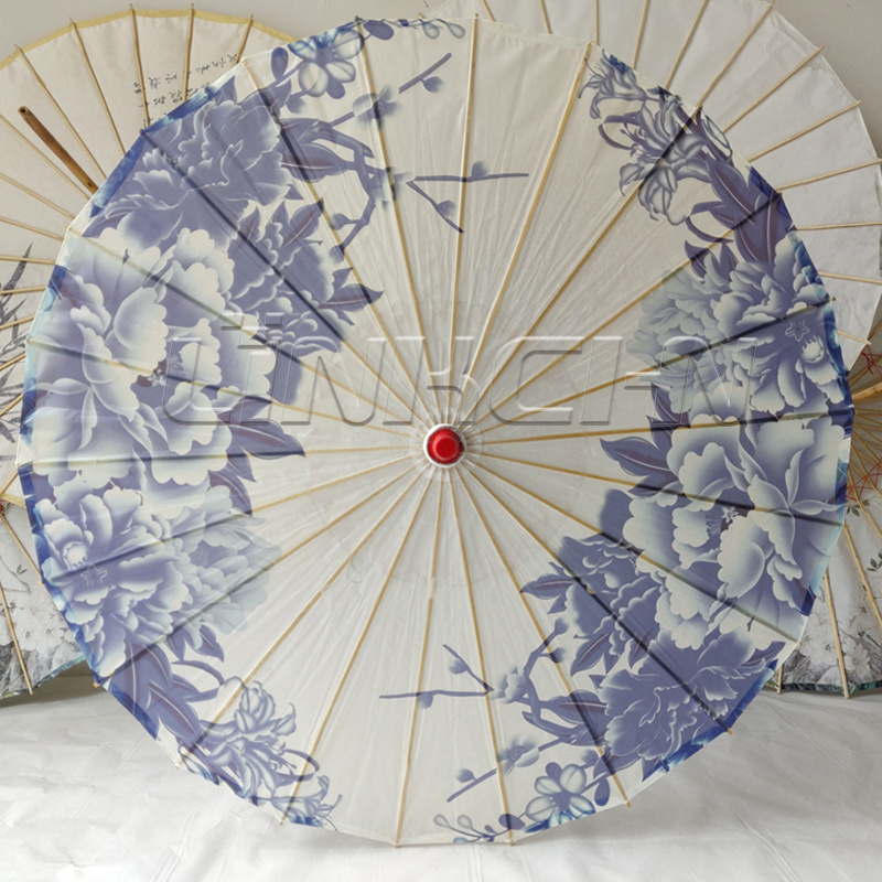 Chinese traditional handmade multipurpose white paper umbrella parasol folded oil paper umbrellas for wedding