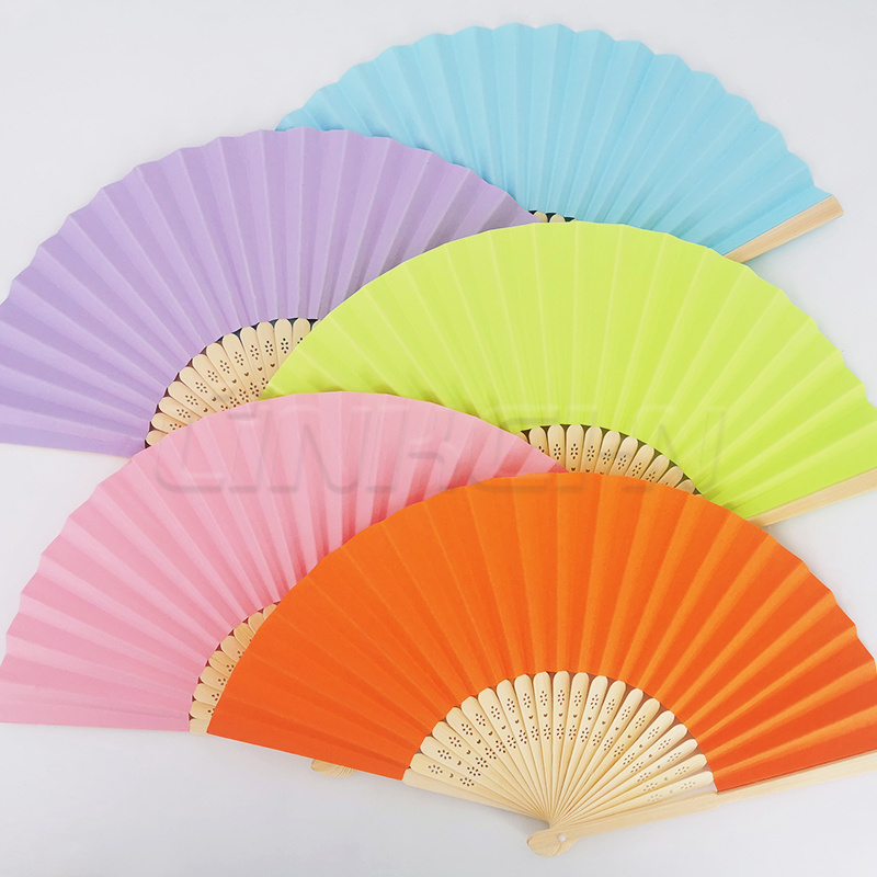 affordable promotional bamboo silk folding hand fan