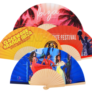 wholesale  sublimation wood hand fan for wedding favors