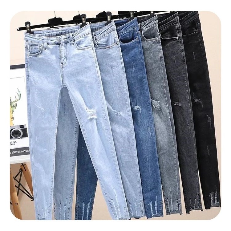 Casual Trousers stock jeans custom destroyed denim Jeans ripped skinny jeans men surplus stock lots clearance used clothing