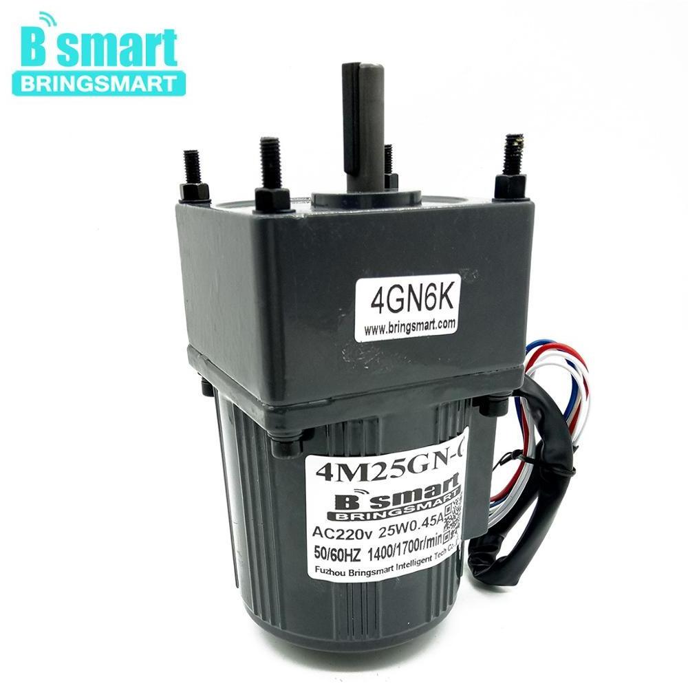 BringSmart 4M25GN-C 25W 220v small ac electric motor 200 rpm single phase asynchronous reducer ac motor with speed controller